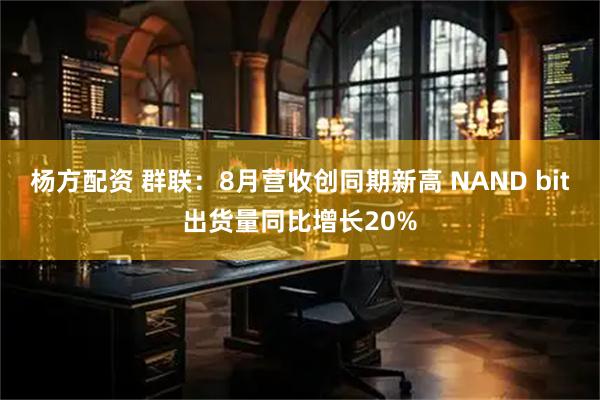 杨方配资 群联：8月营收创同期新高 NAND bit出货量同比增长20%